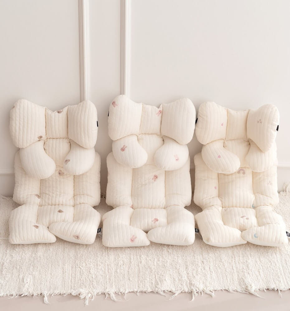 เบาะรองรถเข็น คาร์ซีท ARIBEBE ผ้าฝ้าย ลายรถยนต์